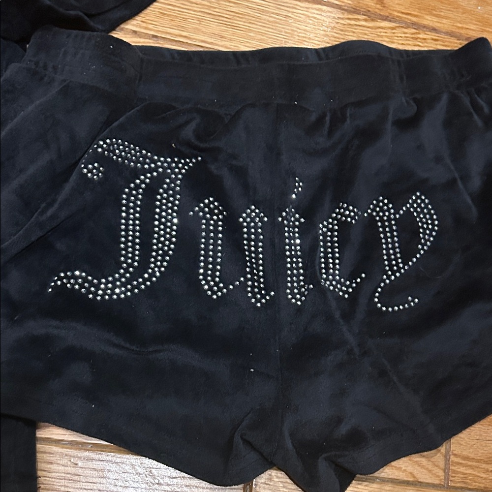 Juicy Couture Black Velour Rhinestone Set - Picture 4 of 5
